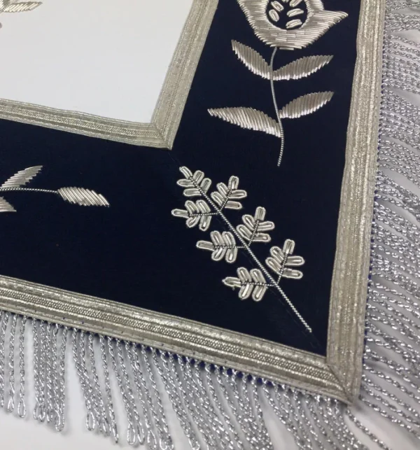Past Master Blue Lodge Apron - Royal Navy Velvet Hand Embroidery