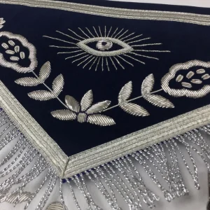 Past Master Blue Lodge Apron - Royal Navy Velvet Hand Embroidery