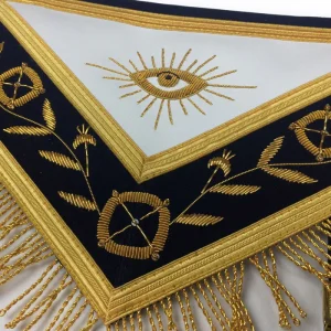 past master blue lodge apron royal navy with gold fringe 1