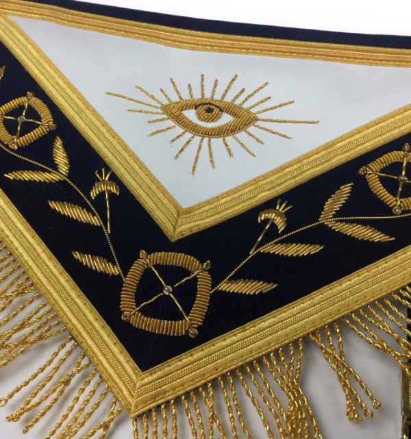 past master blue lodge apron royal navy with gold fringe 1