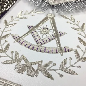 Past Master Blue Lodge Apron - Royal Purple Velvet Hand Embroidery