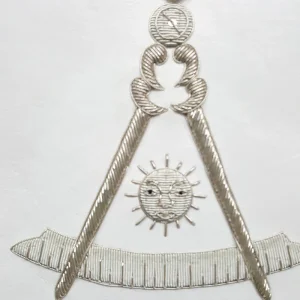 Past Master Blue Lodge Apron - Silver Bullion Hand Embroidered 8 Past Master Blue Lodge Apron - Silver Bullion Hand Embroidered