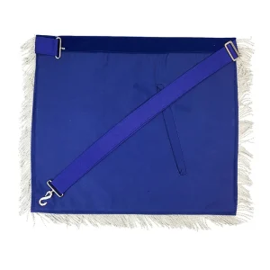 Past Master Blue Lodge Apron - White & Blue Hand Embroidery