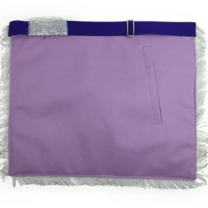 Past Master Blue Lodge Apron - White & Purple with Silver Embroidery