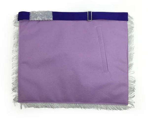 Past Master Blue Lodge Apron - White & Purple with Silver Machine Embroidery 5 Past Master Blue Lodge Apron - White & Purple with Silver Machine Embroidery