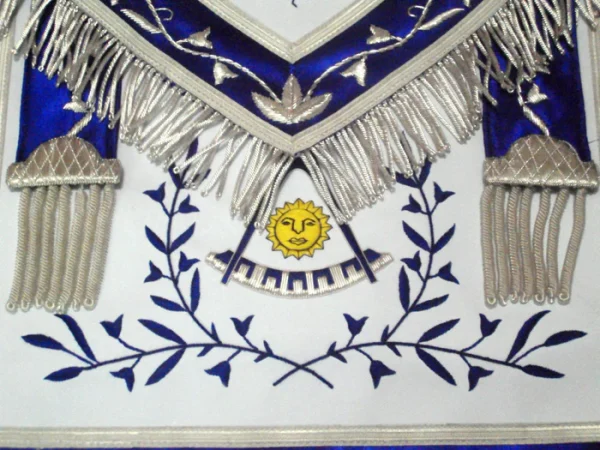 Past Master Blue Lodge California Regulation Apron - Blue Silk 1 Past Master Blue Lodge California Regulation Apron - Blue Silk