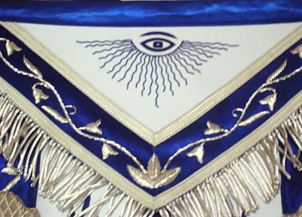 Past Master Blue Lodge California Regulation Apron - Blue Silk 2 Past Master Blue Lodge California Regulation Apron - Blue Silk