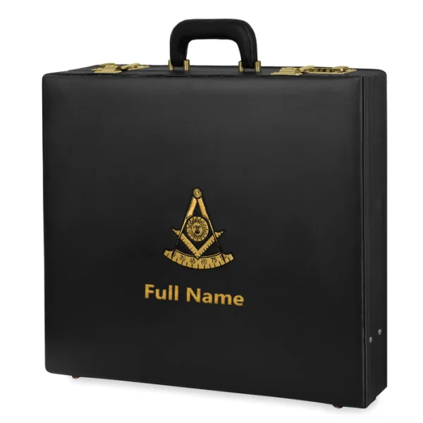 Past Master Blue Lodge California Regulation Apron Case - Hand Embroidery Personalization 1 Past Master Blue Lodge California Regulation Apron Case - Hand Embroidery Personalization