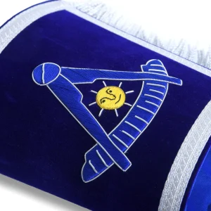 Past Master Blue Lodge California Regulation Cuff - Blue Hand Embroidery with Fringe 6 Past Master Blue Lodge California Regulation Cuff - Blue Hand Embroidery with Fringe Patch