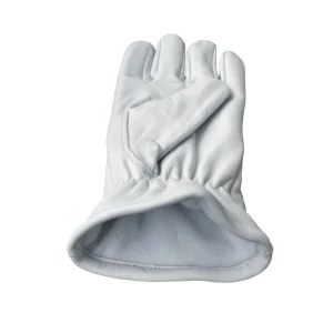 Past Master Blue Lodge Gloves - White Leather with Black California Regulation Emblem Back