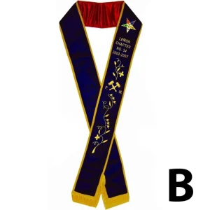 Past Matron OES Sash - Purple Velvet 6 Past Matron OES Sash - Purple Velvet