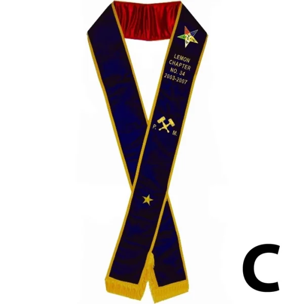 Past Matron OES Sash - Purple Velvet 3 Past Matron OES Sash - Purple Velvet