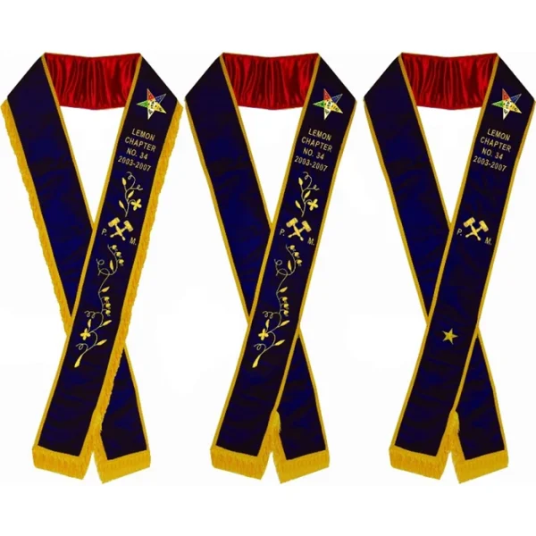 Past Matron OES Sash - Purple Velvet Past Matron OES Sash - Purple Velvet