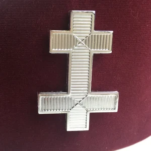 Preceptor Knights Templar English Crown Cap - Maroon Velvet