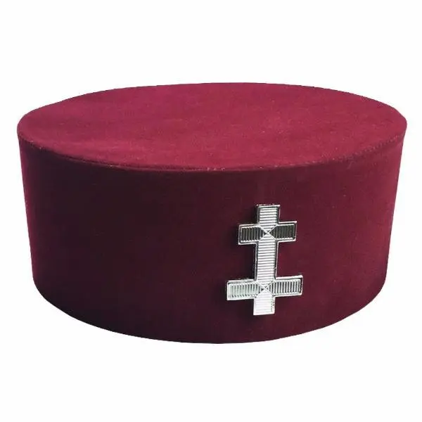 Preceptor Knights Templar English Crown Cap - Maroon Velvet Preceptor Knights Templar English Crown Cap - Maroon Velvet