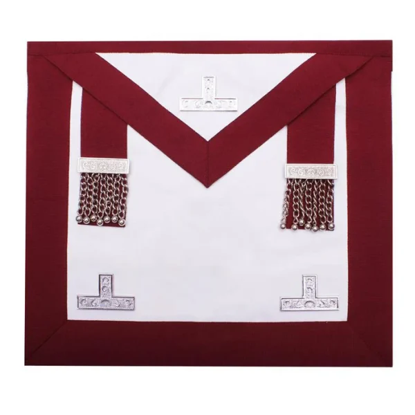 Provincial Steward Craft English Regulation Apron - Maroon Silver Provincial Steward Craft English Regulation Apron - Maroon Silver
