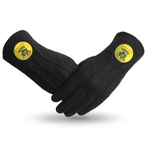 Rose Of Seven Seals Gloves - Black Cotton Yellow Round Patch