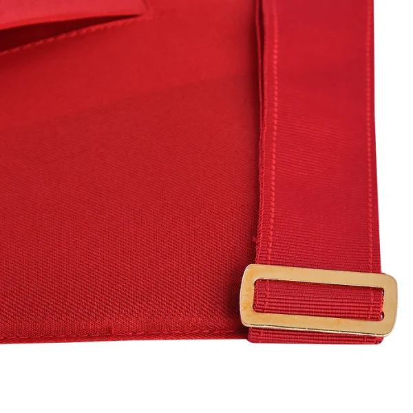Royal Arch Chapter Apron - Red Velvet with Gold Embroidered Emblem & Braid