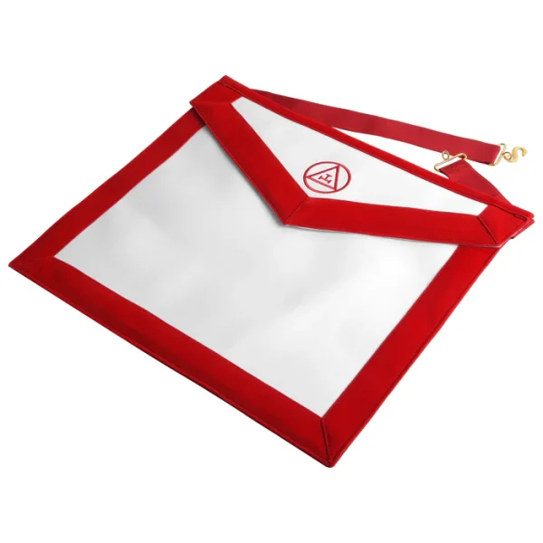 Royal Arch Chapter Apron - Red with Triple Tau Insignia 1 Royal Arch Chapter Apron - Red with Triple Tau Insignia