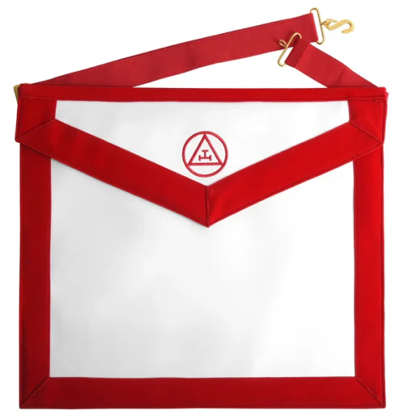 Royal Arch Chapter Apron - Red with Triple Tau Insignia Royal Arch Chapter Apron - Red with Triple Tau Insignia