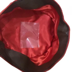 Royal Arch Chapter Crown Cap - Red & Black Satin Triple Tau Insignia