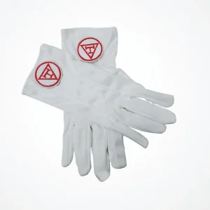 Royal Arch Chapter Gloves - Red Triple Tau 5 Royal Arch Chapter Gloves - Red Triple Tau Front and Back