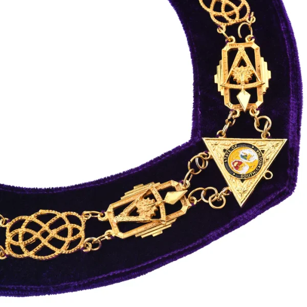 Royal & Select Masters English Regulation Chain Collar - Gold with Purple Lining 1 Royal & Select Masters English Regulation Chain Collar - Gold with Purple Lining