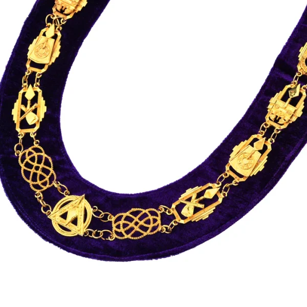 Royal & Select Masters English Regulation Chain Collar - Gold with Purple Lining 2 Royal & Select Masters English Regulation Chain Collar - Gold with Purple Lining
