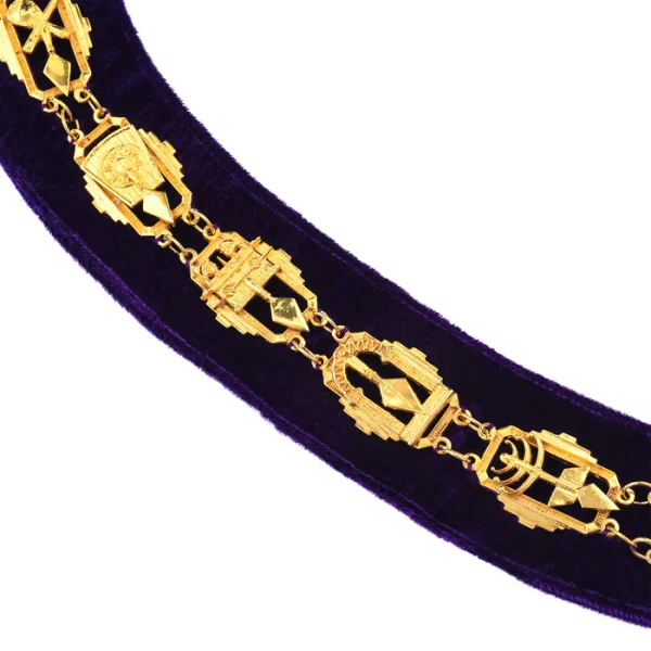 Royal & Select Masters English Regulation Chain Collar - Gold with Purple Lining 3 Royal & Select Masters English Regulation Chain Collar - Gold with Purple Lining