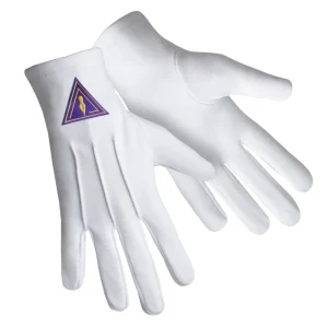 Royal & Select Masters English Regulation Gloves - Pure Cotton with Purple Patch front and back