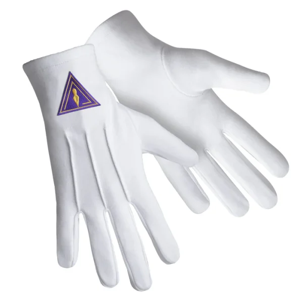 Royal & Select Masters English Regulation Gloves - Pure Cotton with Purple Patch front and back