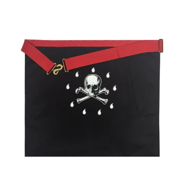 Scottish Rite Apron - White & Red Moire Ribbon