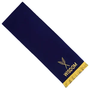 Secretary Blue Lodge Officers Pedestal Covers - Dark Blue With Gold Bullion & Fringe