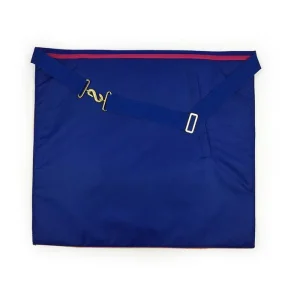 Senior Deacon Mark English Regulation Apron - Blue & Pink with Gold Hermes Emblem