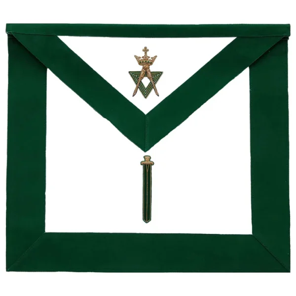 Sentinel Allied Masonic Degrees Apron - Green Velvet Sentinel Allied Masonic Degrees Apron - Green Velvet