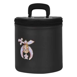 Home 103 Shriners Fez Case - Black Synthetic Leather with Rhinestones