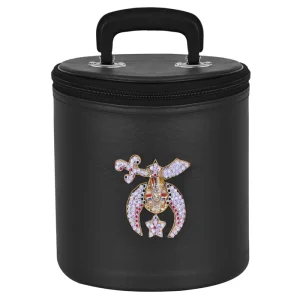 Home 102 Shriners Fez Case - Black Synthetic Leather with Rhinestones
