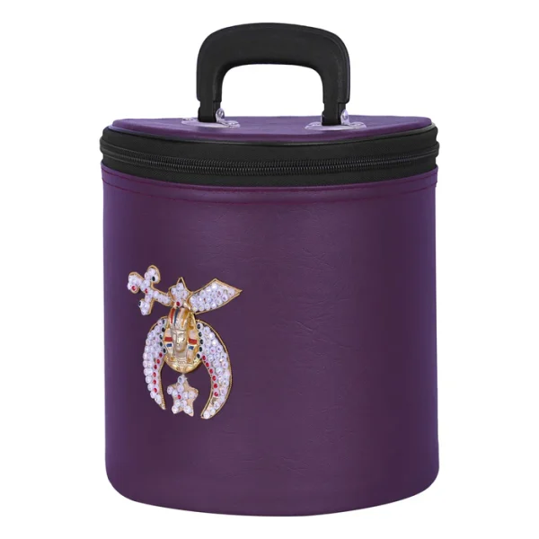 Shriners Fez Case - Purple Synthetic Leather with Rhinestones 1 Shriners Fez Case - Purple Synthetic Leather with Rhinestones