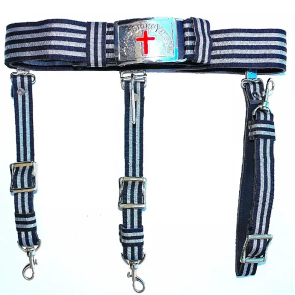 Sir Knight Knights Templar Regalia Belt - Black & Silver Sir Knight Knights Templar Regalia Belt - Black & Silver