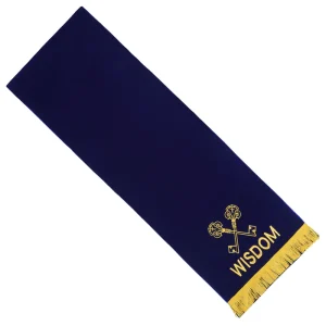 Treasurer Blue Lodge Officers Pedestal Covers - Dark Blue With Gold Bullion & Fringe