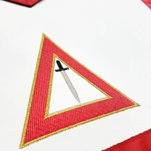 Veil Royal Arch Chapter Officer Apron - Red Machine Embroidery