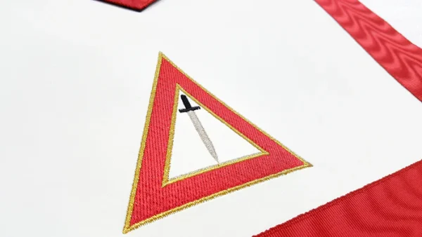 Veil Royal Arch Chapter Officer Apron - Red Machine Embroidery 1 Veil Royal Arch Chapter Officer Apron - Red Machine Embroidery