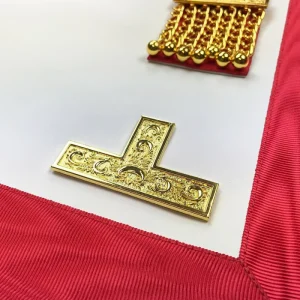 Worshipful Master Scottish Rite Apron - White & Red Moire 6 Worshipful Master Scottish Rite Apron - White & Red Moire