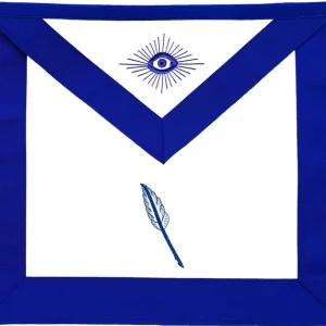 Assistant Secretary Blue Lodge Officer Apron - Machine Embroidery