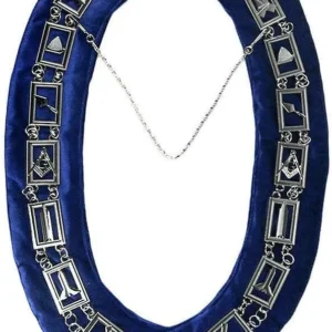 Masonic Blue Lodge Officer Regalia Set - 12 Aprons, 12 Chain Collars, 12 Jewels, 12 Gloves (12x4 Lot)