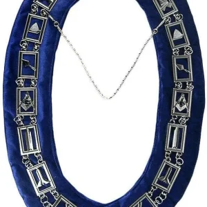 Masonic Blue Lodge Officer Regalia Set - 12 Aprons, 12 Chain Collars, 12 Jewels, 12 Gloves (12x4 Lot)