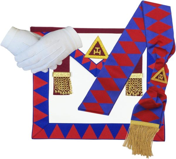 Masonic Royal Arch Principal Set - Lambskin Apron, Sash, Gloves