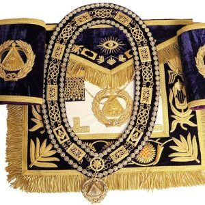 Masonic Regalia Deputy Grand Master Apron - 100% Lambskin with Collar & Cuffs (Purple)