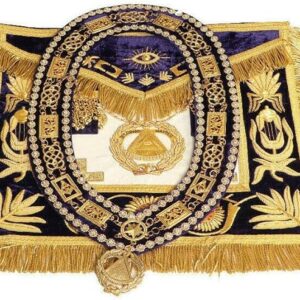 Masonic Regalia Deputy Grand Master Apron - 100% Lambskin with Collar & Cuffs (Purple)