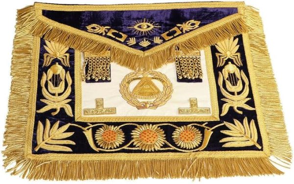 Masonic Regalia Deputy Grand Master Apron - 100% Lambskin with Collar & Cuffs (Purple)